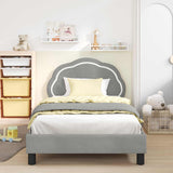 Vidaxl bedframe voor kinderen met hoofdbord lichtgrijs 80 x 200 cm