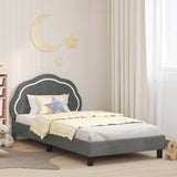 Vidaxl bedframe voor kinderen met hoofdbord donkergrijs 80 x 200 cm
