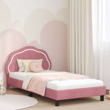 Vidaxl bedframe voor kinderen met hoofdbord roze 80 x 200 cm fluweel