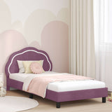 Vidaxl bedframe voor kinderen met hoofdbord paars 80 x 200 cm fluweel