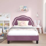 Vidaxl bedframe voor kinderen met hoofdbord paars 80 x 200 cm fluweel