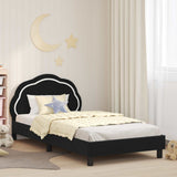 Vidaxl bedframe voor kinderen met hoofdbord zwart 90 x 190 cm fluweel