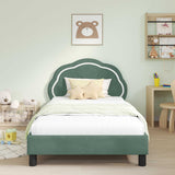 Vidaxl bedframe voor kinderen met hoofdbord zeegroen 90 x 190 cm