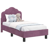 Vidaxl peuterbedframe met hoofdbord paars 70 x 140 cm fluweel