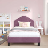 Vidaxl bedframe voor kinderen met hoofdbord paars 90 x 200 cm fluweel