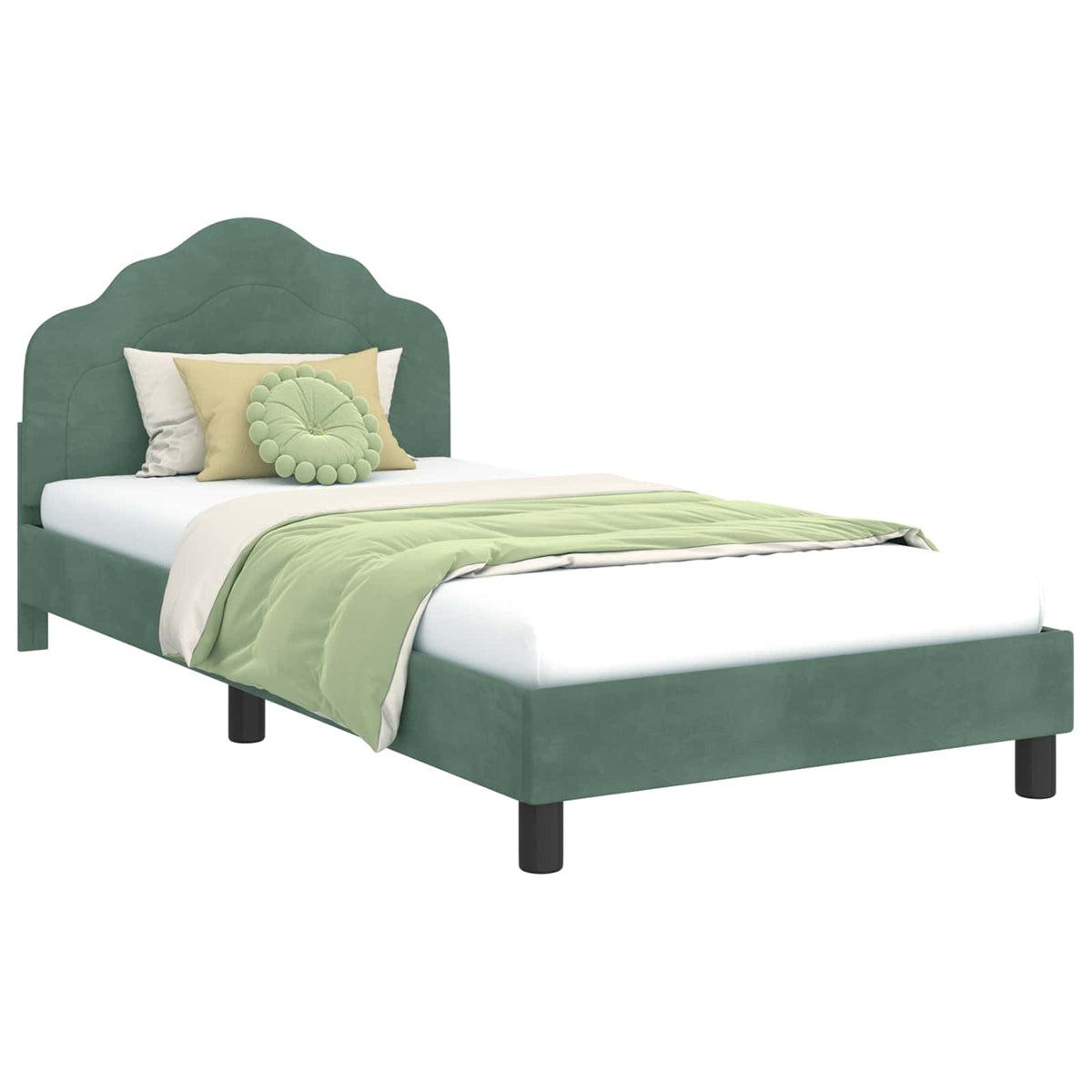 Vidaxl bedframe voor kinderen met hoofdbord zeegroen 90 x 200 cm
