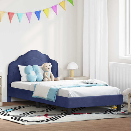 Vidaxl bedframe voor kinderen met hoofdbord politieblauw 90 x 200 cm