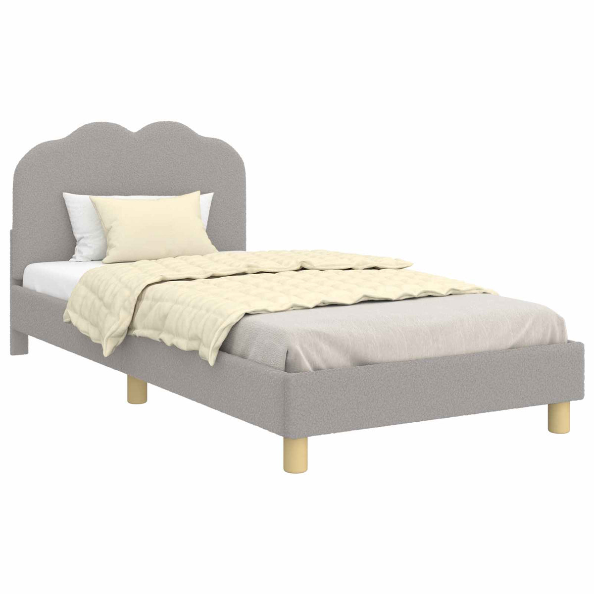 Vidaxl bedframe voor kinderen met hoofdbord lichtgrijs 90x190 cm