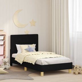 Vidaxl bedframe voor kinderen met hoofdbord zwart 80 x 160 cm stof