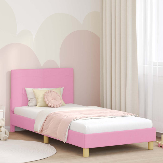 Vidaxl bedframe voor kinderen met hoofdbord roze 80 x 200 cm stof