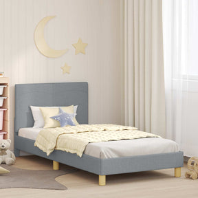 Vidaxl bedframe voor kinderen met hoofdbord lichtgrijs 90 x 190 cm