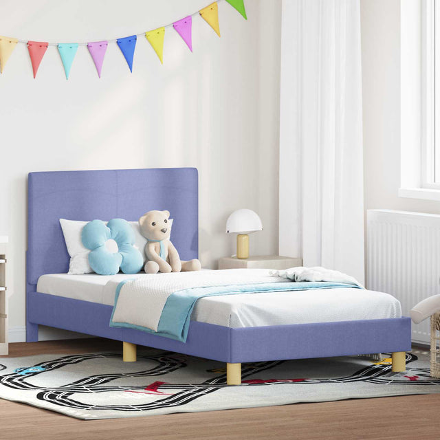 Vidaxl bedframe voor kinderen met hoofdbord jeans blauw 90 x 200 cm