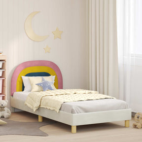 Vidaxl bedframe voor kinderen met hoofdbord crèmekleurig 80 x 200 cm