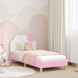 Vidaxl bedframe voor kinderen met hoofdbord roze 80 x 160 cm pu
