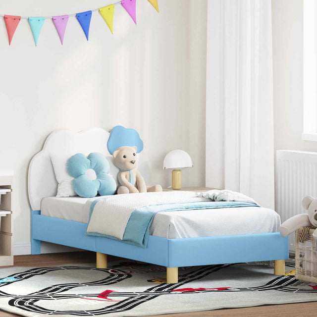 Vidaxl bedframe voor kinderen met hoofdbord blauw 80 x 160 cm pu