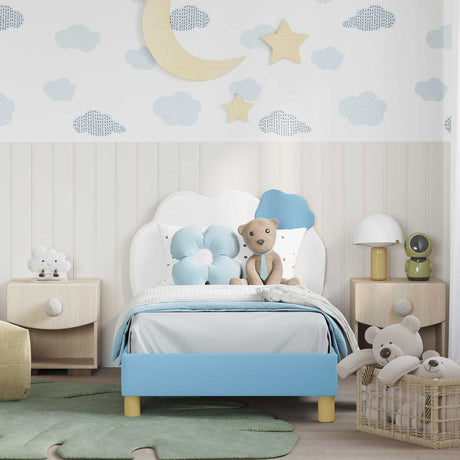 Vidaxl bedframe voor kinderen met hoofdbord blauw 80 x 160 cm pu