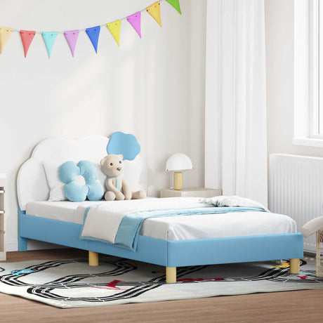 Vidaxl bedframe voor kinderen met hoofdbord blauw 80 x 200 cm pu