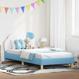 Vidaxl bedframe voor kinderen met hoofdbord blauw 90 x 200 cm pu