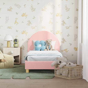 Vidaxl peuterbedframe met hoofdbord roze 70 x 140 cm bouclé