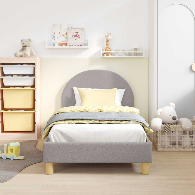 Vidaxl bedframe voor kinderen met hoofdbord lichtgrijs 80 x 160 cm