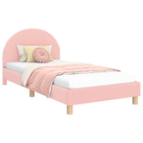 Vidaxl bedframe voor kinderen met hoofdbord roze 80 x 200 cm bouclé