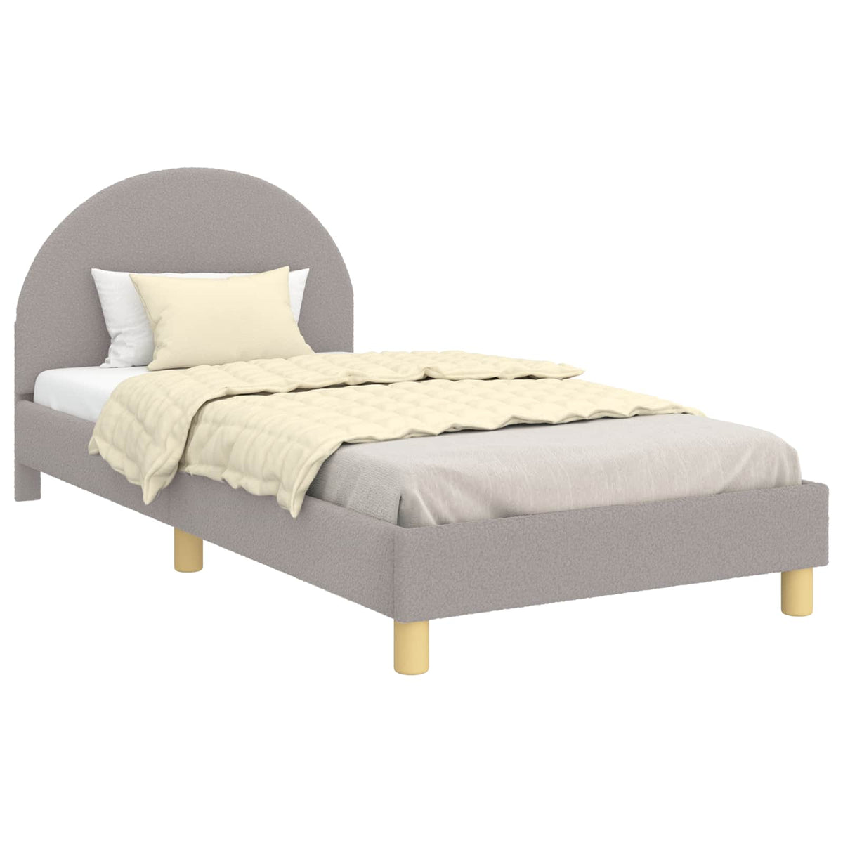 Vidaxl bedframe voor kinderen met hoofdbord lichtgrijs 80x200 cm