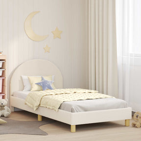 Vidaxl bedframe voor kinderen met hoofdbord crèmekleurig 90 x 190 cm
