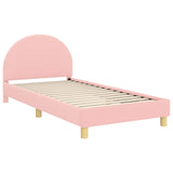 Vidaxl bedframe voor kinderen met hoofdbord roze 90 x 200 cm bouclé