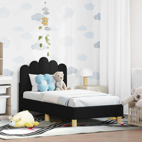 Vidaxl peuterbedframe met hoofdbord zwart 70 x 140 cm stof