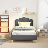 Vidaxl bedframe voor kinderen met hoofdbord donkergrijs 80 x 160 cm