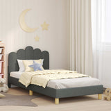 Vidaxl bedframe voor kinderen met hoofdbord donkergrijs 80 x 200 cm