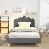 Vidaxl bedframe voor kinderen met hoofdbord donkergrijs 80 x 200 cm