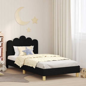 Vidaxl bedframe voor kinderen met hoofdbord zwart 90 x 200 cm stof