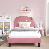 Vidaxl bedframe voor kinderen met hoofdbord roze 90 x 190 cm fluweel