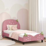 Vidaxl bedframe voor kinderen met hoofdbord roze 90 x 190 cm fluweel