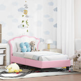 Vidaxl peuterbedframe met hoofdbord roze 70 x 140 cm pu