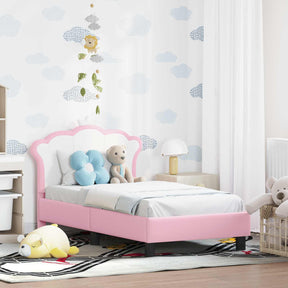 Vidaxl peuterbedframe met hoofdbord roze 70 x 140 cm pu