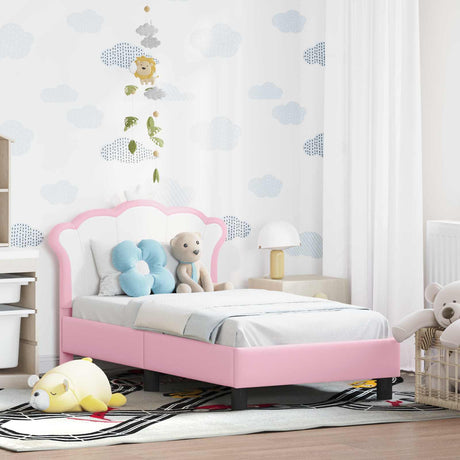 Vidaxl peuterbedframe met hoofdbord roze 70 x 140 cm pu