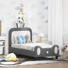 Vidaxl peuterbedframe met hoofdbord lichtgrijs 70 x 140 cm pu
