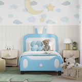 Vidaxl bedframe voor kinderen met hoofdbord blauw 80 x 160 cm pu