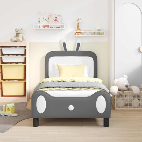 Vidaxl bedframe voor kinderen met hoofdbord lichtgrijs 80 x 160 cm pu