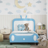 Vidaxl bedframe voor kinderen met hoofdbord blauw 80 x 200 cm pu