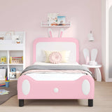 Vidaxl bedframe voor kinderen met hoofdbord roze 90 x 200 cm pu
