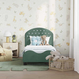 Vidaxl peuterbedframe met hoofdbord zeegroen 70 x 140 cm fluweel