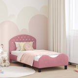 Vidaxl bedframe voor kinderen met hoofdbord roze 80 x 160 cm fluweel