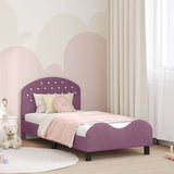 Vidaxl bedframe voor kinderen met hoofdbord paars 80 x 160 cm fluweel