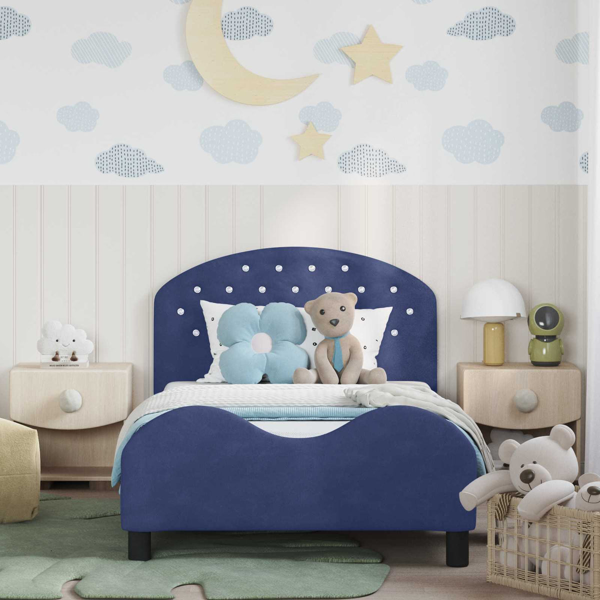 Vidaxl bedframe voor kinderen met hoofdbord politieblauw 80 x 200 cm