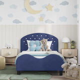 Vidaxl bedframe voor kinderen met hoofdbord politieblauw 80 x 200 cm