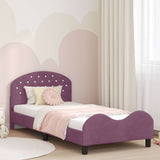 Vidaxl bedframe voor kinderen met hoofdbord paars 90 x 190 cm fluweel