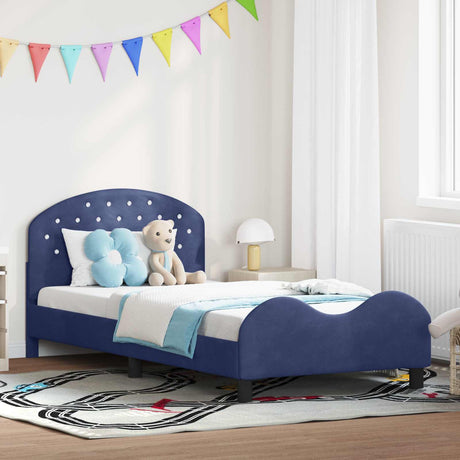 Vidaxl bedframe voor kinderen met hoofdbord politieblauw 90 x 190 cm